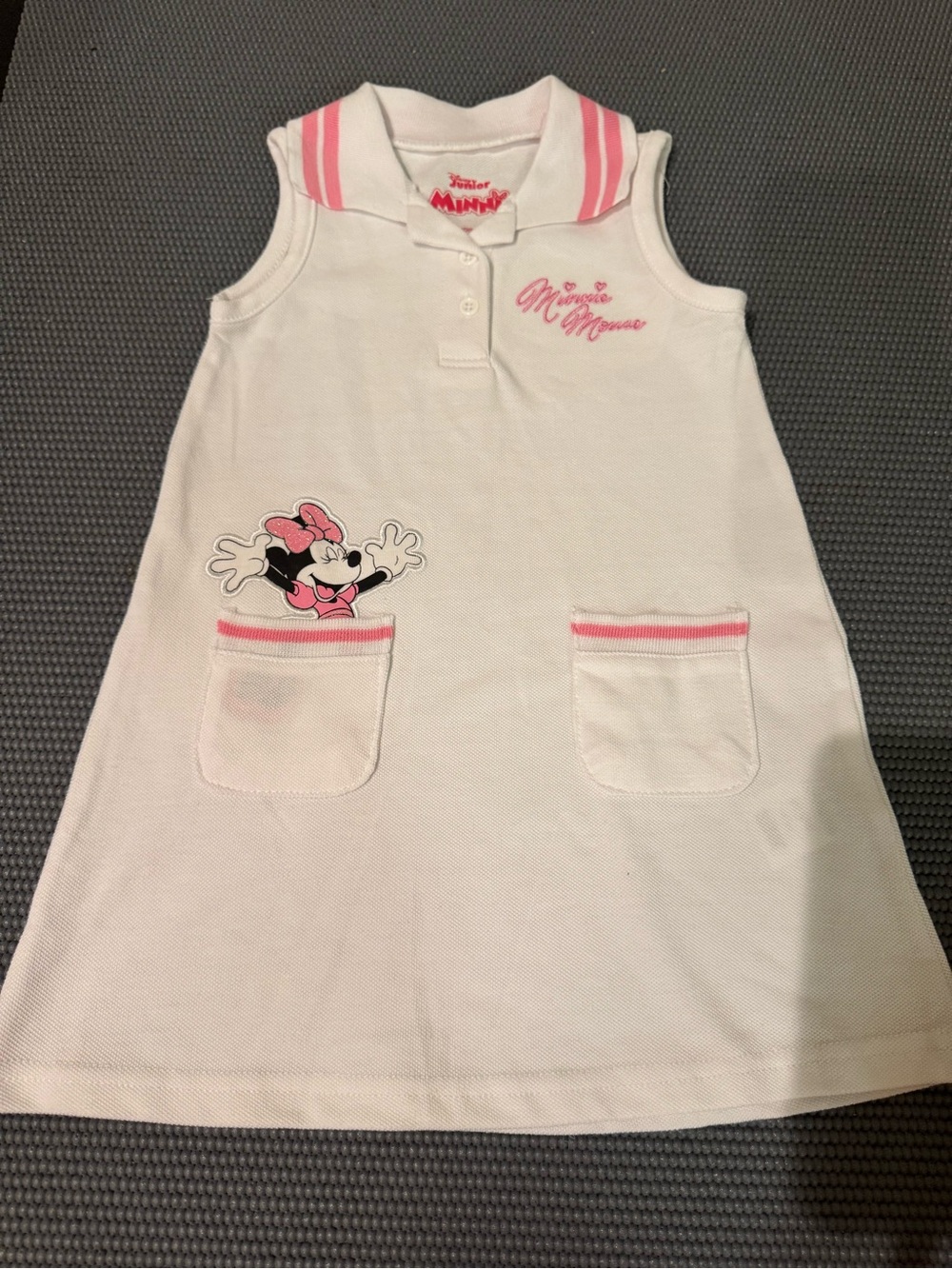 Disney White and Pink Minnie Mouse Sleeveless Dress